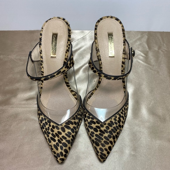 Louise Et Cie Lo-Joykiss 3 Speckled Cow Hair  Leopard Clear Piccola Size 9.5 - Picture 4 of 16